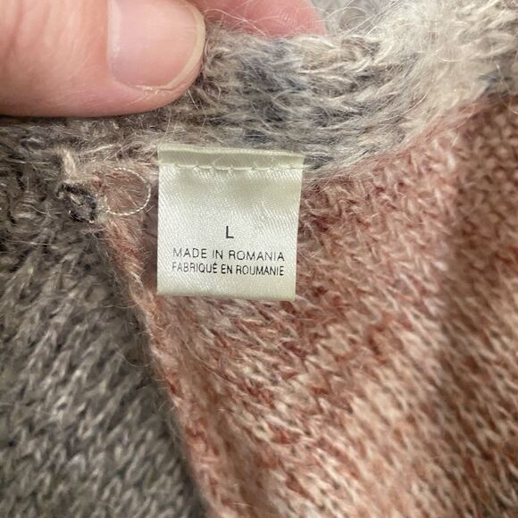 Anthropologie Knitted & Knotted Peplum Ombre Open Cardigan Sweater Size Large - Picture 6 of 10